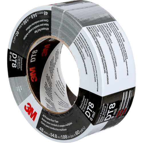 DT8 All-Purpose Duct Tape, 8 mils, Silver, 48 mm (2") x 55 m (180') Helyx Safety & Industrial Supplies
