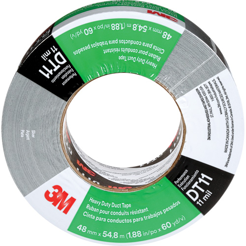 DT11 Heavy-Duty Duct Tape, 11 mils, Silver, 48 mm (2") x 55 m (180') Helyx Safety & Industrial Supplies