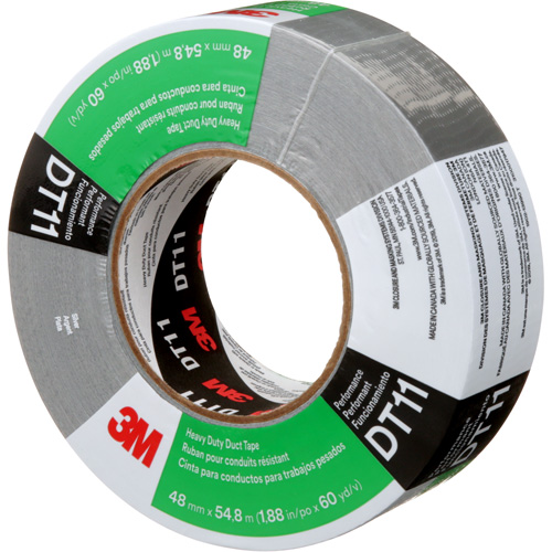 DT11 Heavy-Duty Duct Tape, 11 mils, Silver, 48 mm (2") x 55 m (180') Helyx Safety & Industrial Supplies