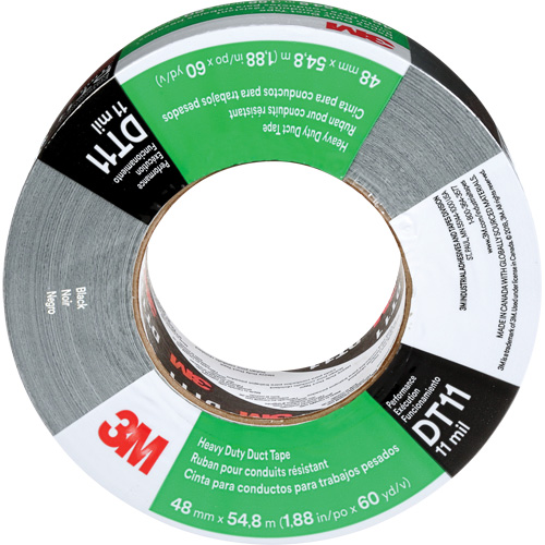 DT11 Heavy-Duty Duct Tape, 11 mils, Black, 48 mm (2") x 55 m (180') Helyx Safety & Industrial Supplies