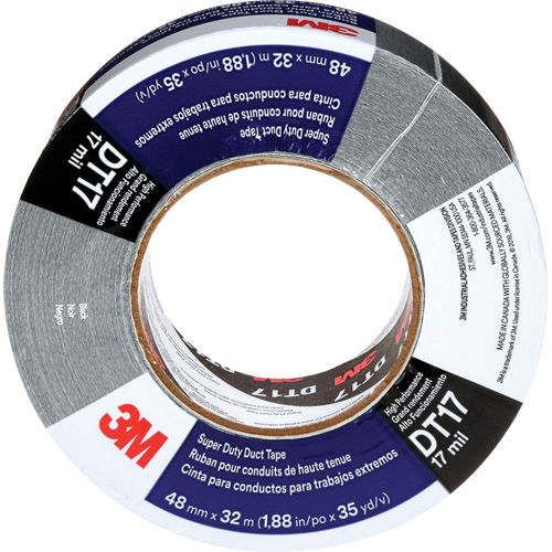 DT17 Super-Duty Duct Tape, 17 mils, Black, 48 mm (2") x 32 m (105') Helyx Safety & Industrial Supplies