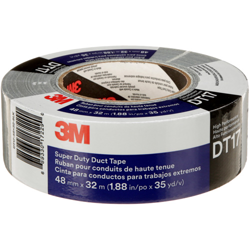 DT17 Super-Duty Duct Tape, 17 mils, Black, 48 mm (2") x 32 m (105') Helyx Safety & Industrial Supplies
