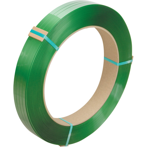 Feuillard, Polyester, 1/2" la x 3380' lo, Vert, Calibre Manuel Helyx Safety & Industrial Supplies