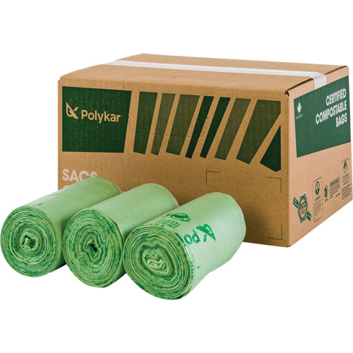 Certified Compostable Bags, Regular, 48" L x 42" W, Clear, 242 L (55 Gal.) Capacity Helyx Safety & Industrial Supplies