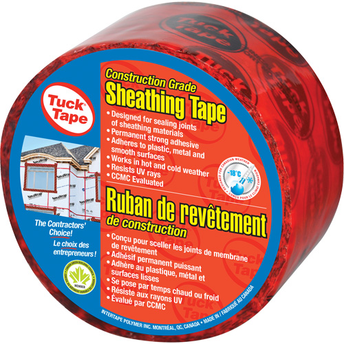 Contractors Sheathing Tape, 60 mm (2-3/8") x 55 m (180.4'), Red Helyx Safety & Industrial Supplies