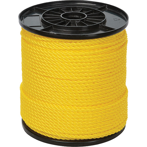 Corde torsad&eacute;e jaune &agrave; trois brins 1/4", Polypropyl&egrave;ne, 550' Helyx Safety & Industrial Supplies