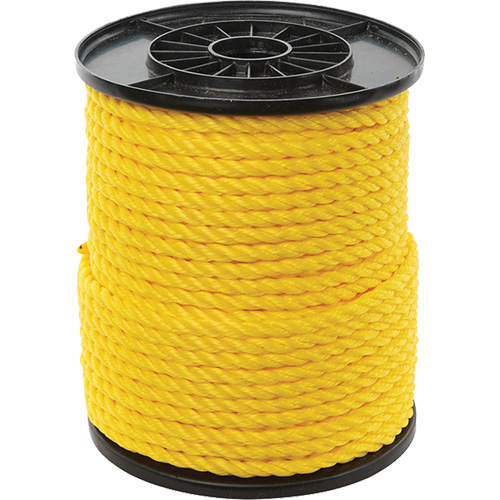 3/8" Yellow Twisted 3-Strand Rope, Polypropylene, 250' Helyx Safety & Industrial Supplies