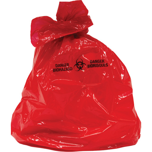 Sacs &agrave; d&eacute;chets, Biorisque, 50" lo x 37" la, 2 mils Helyx Safety & Industrial Supplies