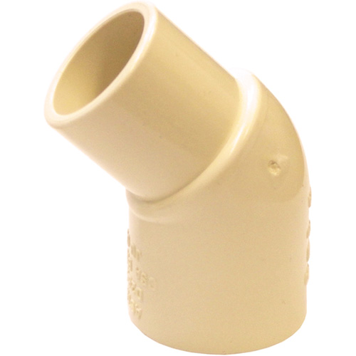 Flowguard Gold 45° Street Elbow Fitting, Spigot x Hub, CPVC, 1/2" Helyx Safety & Industrial Supplies