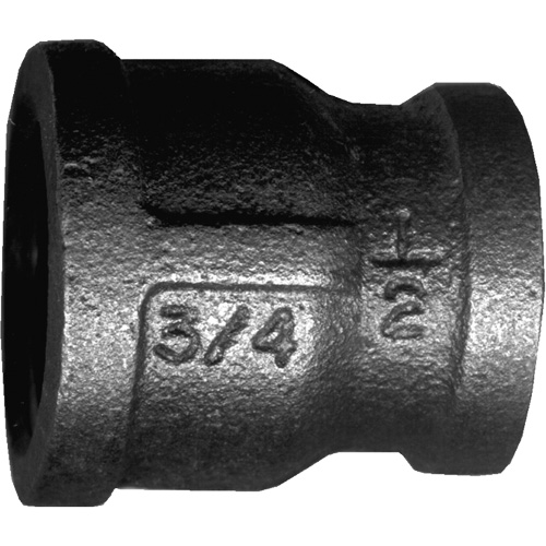 Female Reducing Pipe Coupling, Black Iron, 3/8" x 1/4" Helyx Safety & Industrial Supplies