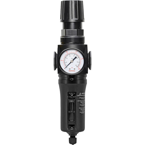 Manual Drain Filter/Regulator with Metal Bowl Modulair 300, 1/4" NPT, 250 PSI, 5.1 fl. oz. Capacity Helyx Safety & Industrial Supplies
