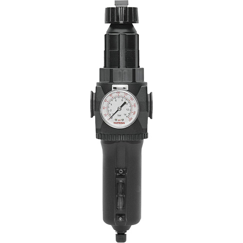 Filtre/r&eacute;gulateur drain manuel avec bol en m&eacute;tal et manom&egrave;tre Modulair 400, 1/2" NPT, 200 psi, Capacit&eacute; de 9,1 oz liq. Helyx Safety & Industrial Supplies