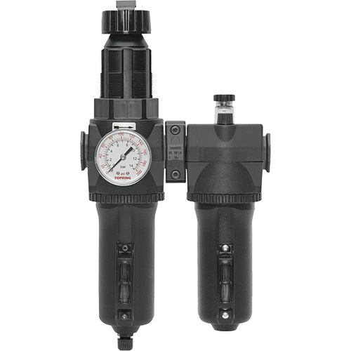Manual Drain Filter, Regulator & Lubricator with Metal Bowl & Gauge Modulair 400, 1/2" NPT Helyx Safety & Industrial Supplies