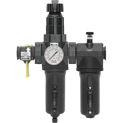 Automatic Drain Filter, Regulator & Lubricator with Metal Bowl & Gauge Modulair 400, 3/4" NPT Helyx Safety & Industrial Supplies