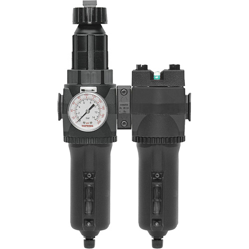 Manual Drain Filter, Regulator & Coalescing Filter with Metal Bowl Modulair 400, 1/4" NPT, 200 psi, 9.1 fl. oz. Capacity Helyx Safety & Industrial Supplies