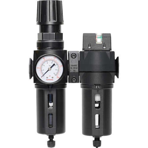 Filter/Regulator & Coalescing Filter Modulair 300 with Standard Bowl & Manual Drain, 3/8" NPTF, 150 PSI, 5.12 fl. oz. Capacity Helyx Safety & Industrial Supplies