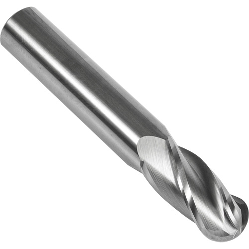 S238 30° Ball Nose End Mill, 1/16" Dia., 1-1/2" L, 4 Flutes, 1/8" Shank, Carbide Helyx Safety & Industrial Supplies