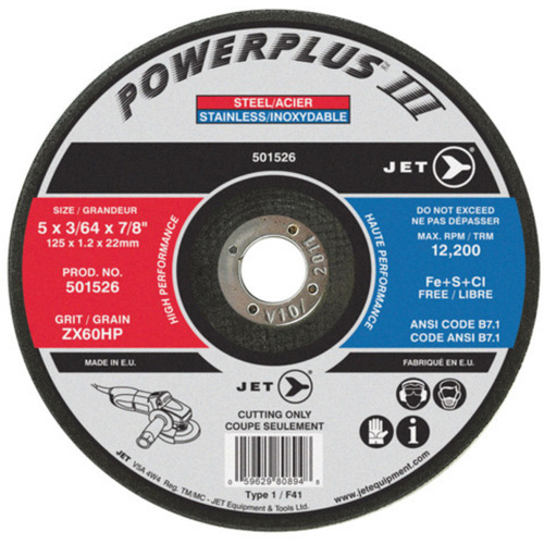 Meule &agrave; tronçonner POWERPLUS, 4-1/2" x 3/64", Arbre de 7/8", Type 1, 13 300 Tr/min Helyx Safety & Industrial Supplies