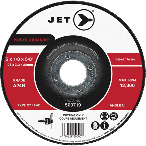 Power Abrasive Cut-Off Wheel, 7" x 1/8", 7/8" Arbor, Type 27, 8500 RPM Helyx Safety & Industrial Supplies