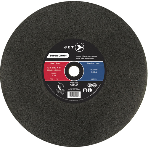 Super Chop&reg; Cut-Off Wheel, 14" x 3/32", 1" Arbor, Type 1/F41, Aluminum Oxide, 4400 RPM Helyx Safety & Industrial Supplies