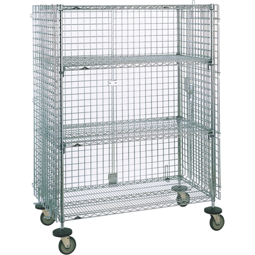 Chariots de s&eacute;curit&eacute;, Chrom&eacute;, 21-1/2" x 68-1/2 x 38-1/2", Capacit&eacute; 500 lb Helyx Safety & Industrial Supplies