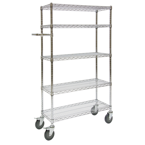 Chariots &agrave; pousser, Chrom&eacute;, 30' x 60" x 14", Capacit&eacute; 800 lb Helyx Safety & Industrial Supplies