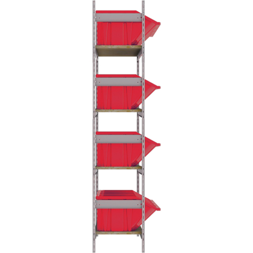 Wide Span Shelving with Jumbo Plastic Bins, Steel, Boltless, 800 lbs. Capacity, 66" W x 72" H x 18" D Helyx Safety & Industrial Supplies