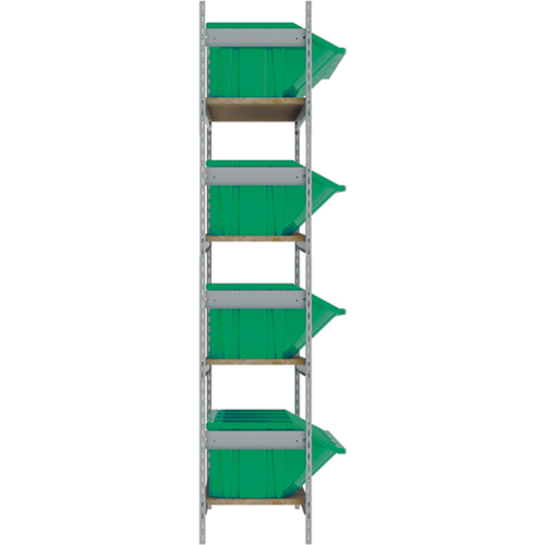 Wide Span Shelving with Jumbo Plastic Bins, Steel, Boltless, 800 lbs. Capacity, 66" W x 72" H x 18" D Helyx Safety & Industrial Supplies