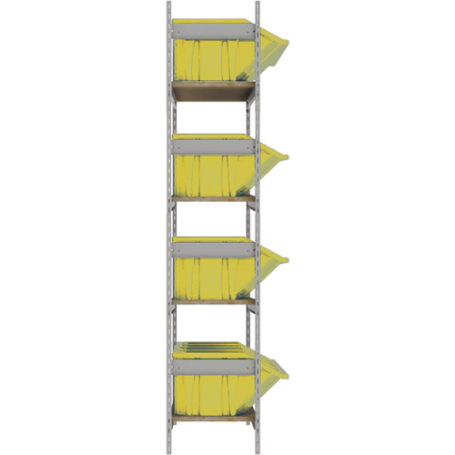 Wide Span Shelving with Jumbo Plastic Bins, Steel, Boltless, 800 lbs. Capacity, 66" W x 72" H x 18" D Helyx Safety & Industrial Supplies