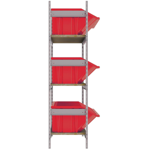 Wide Span Shelving with Jumbo Plastic Bins, Steel, Boltless, 800 lbs. Capacity, 66" W x 60" H x 18" D Helyx Safety & Industrial Supplies