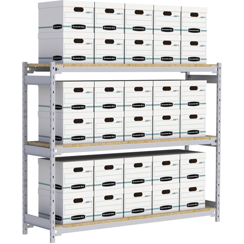 Wide Span Record Storage Shelving, Steel, 3 Shelves, 72" W x 18" D x 60" H Helyx Safety & Industrial Supplies