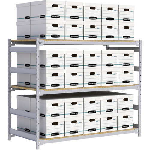 Wide Span Record Storage Shelving, Steel, 3 Shelves, 72" W x 32" D x 60" H Helyx Safety & Industrial Supplies
