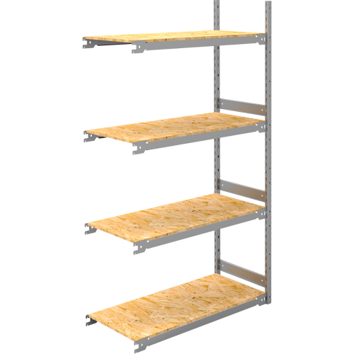 Wide Span Record Storage Shelving, Steel, 4 Shelves, 42" W x 18" D x 84" H, Add-On Kit Helyx Safety & Industrial Supplies