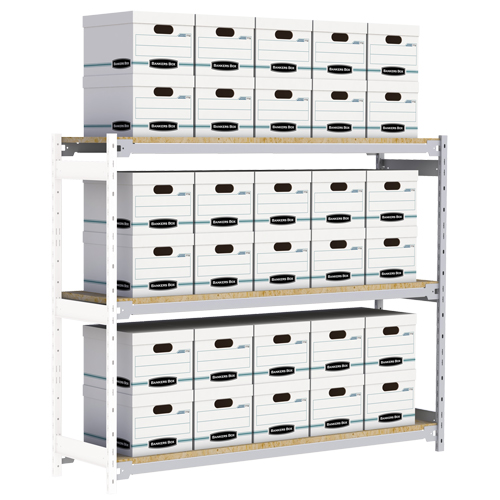 &eacute;tag&egrave;re-classeur de grande largeur, Acier, 3 Tablettes, 72" la x 18" p x 60" h, Ensemble Ajout Helyx Safety & Industrial Supplies