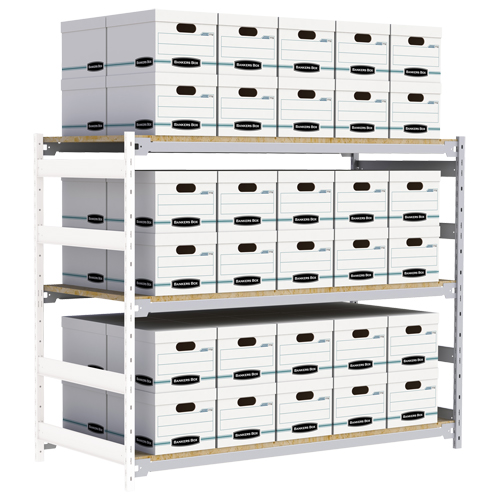 &eacute;tag&egrave;re-classeur de grande largeur, Acier, 3 Tablettes, 72" la x 32" p x 60" h, Ensemble Ajout Helyx Safety & Industrial Supplies