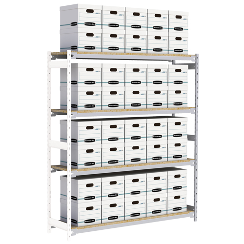 &eacute;tag&egrave;re-classeur de grande largeur, Acier, 4 Tablettes, 72" la x 18" p x 84" h, Ensemble Ajout Helyx Safety & Industrial Supplies
