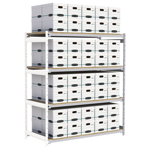 &eacute;tag&egrave;re-classeur de grande largeur, Acier, 4 Tablettes, 72" la x 32" p x 84" h, Ensemble Ajout Helyx Safety & Industrial Supplies