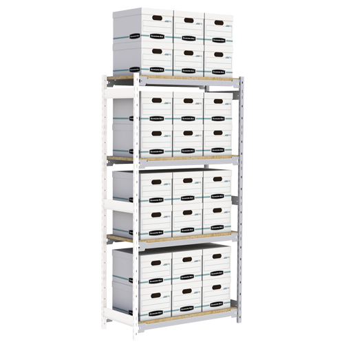 &eacute;tag&egrave;re-classeur de grande largeur, Acier, 4 Tablettes, 42" la x 18" p x 84" h, Ensemble Ajout Helyx Safety & Industrial Supplies