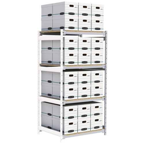 &eacute;tag&egrave;re-classeur de grande largeur, Acier, 4 Tablettes, 42" la x 32" p x 84" h, Ensemble Ajout Helyx Safety & Industrial Supplies