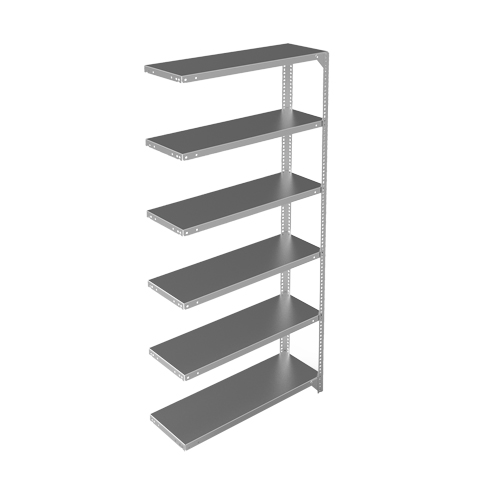 Shelving Unit, Galvanized Steel, Slotted Angle, 400 lbs. Capacity, 36" W x 72" H x 12" D Helyx Safety & Industrial Supplies