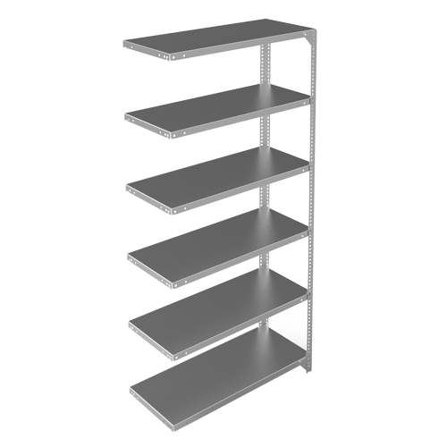 Shelving Unit, Galvanized Steel, Slotted Angle, 400 lbs. Capacity, 36" W x 72" H x 15" D Helyx Safety & Industrial Supplies