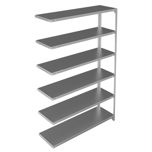 Shelving Unit, Galvanized Steel, Slotted Angle, 300 lbs. Capacity, 48" W x 72" H x 15" D Helyx Safety & Industrial Supplies