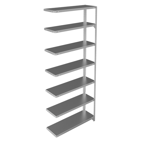Shelving Unit, Galvanized Steel, Slotted Angle, 400 lbs. Capacity, 36" W x 84" H x 12" D Helyx Safety & Industrial Supplies