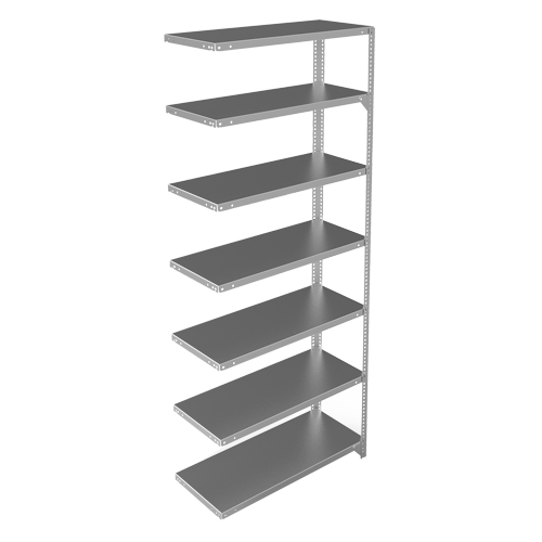 Shelving Unit, Galvanized Steel, Slotted Angle, 400 lbs. Capacity, 36" W x 84" H x 15" D Helyx Safety & Industrial Supplies