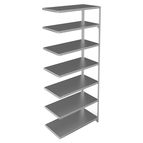 Shelving Unit, Galvanized Steel, Slotted Angle, 400 lbs. Capacity, 36" W x 84" H x 18" D Helyx Safety & Industrial Supplies