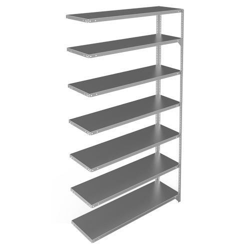 Shelving Unit, Galvanized Steel, Slotted Angle, 300 lbs. Capacity, 48" W x 84" H x 15" D Helyx Safety & Industrial Supplies