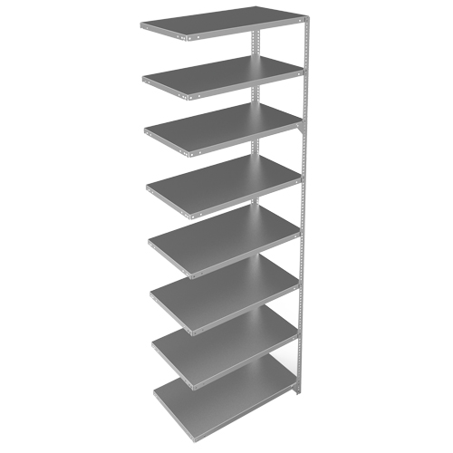 Shelving Unit, Galvanized Steel, Slotted Angle, 400 lbs. Capacity, 36" W x 96" H x 18" D Helyx Safety & Industrial Supplies