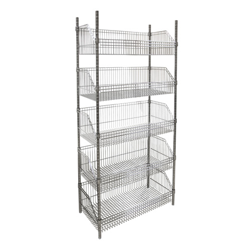 Wire Basket Shelving Unit, 5 Tiers, 36" W x 74" H x 18" D Helyx Safety & Industrial Supplies