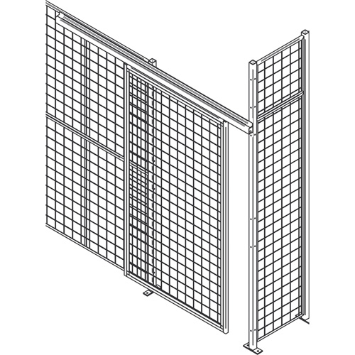 Porte &agrave; glissi&egrave;re standard pour cloison en treillis m&eacute;tallique, 4' la x 8' h Helyx Safety & Industrial Supplies