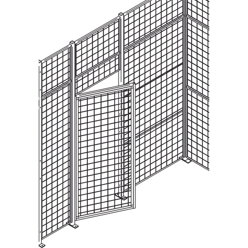 Porte basculante robuste pour cloison en treillis m&eacute;tallique, 4' la x 7' h Helyx Safety & Industrial Supplies